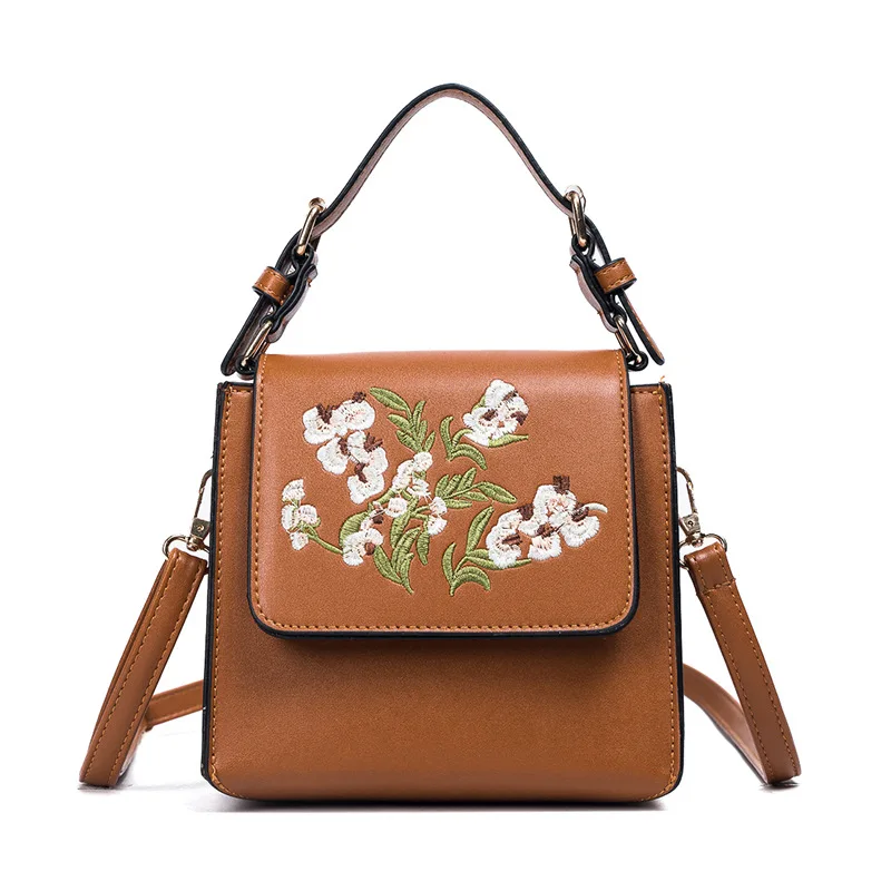 SWDF الزهور المطرزة Vintagecasual اليد حقيبة تسوق السيدات حقيبة كتف حقيبة يد Crossbody رسول الأعلى مقبض حقيبة محفظة