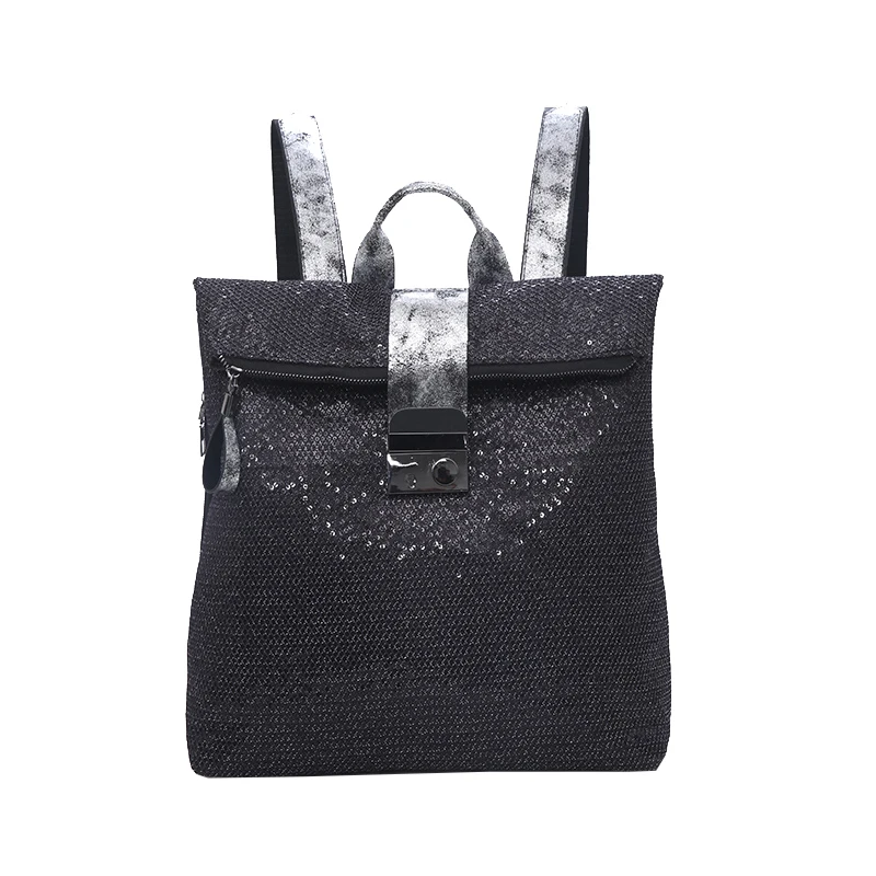 

Women 2019 New Fashion Bright shoulder bag ins Super Hot Grid Student bag large capacity backpack#0010