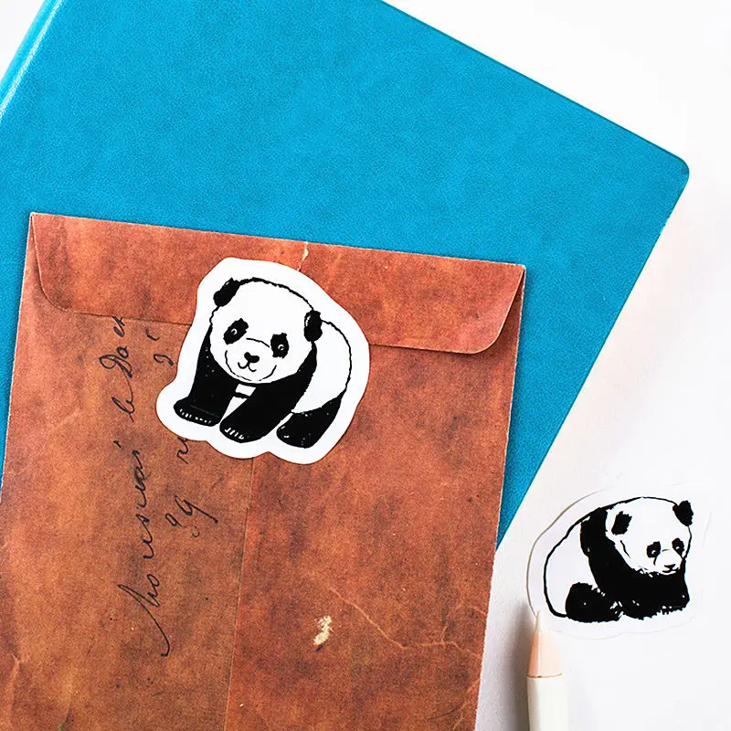 

46Pcs/pack Panda Paper Envelope European Style Message Card Letter Stationary Storage Paper Sticker Gift
