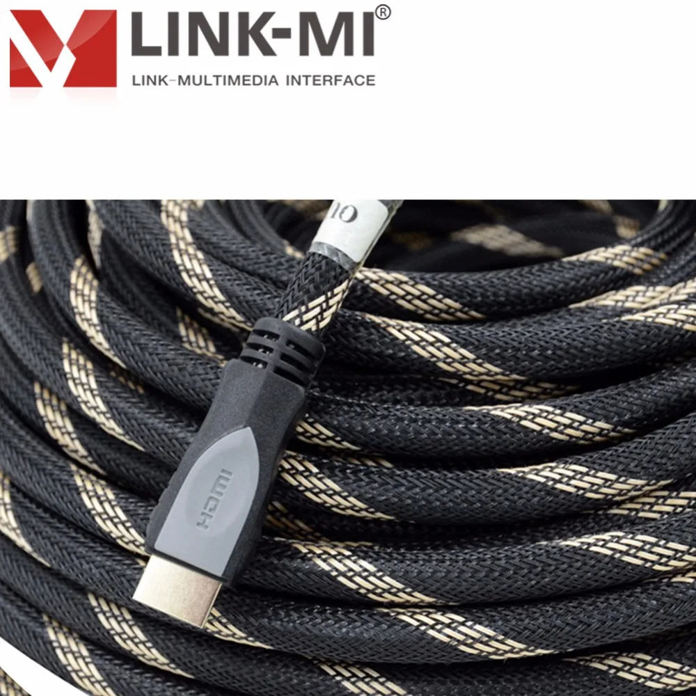 LINK-MI LM-HIC высокое качество и высокая скорость HDMI длина кабеля 20 М full HD 1920*1080 p HDMI 1,4 в Male-Male усилитель сигнала чип