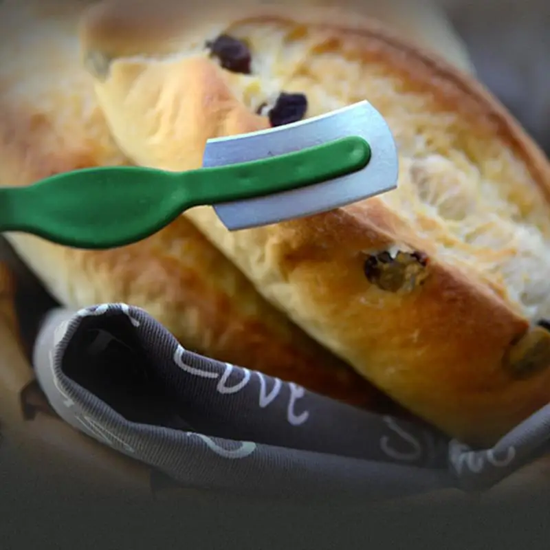 

With Sheath Home Dough Marker Lame Kitchen Safe Scoring Tool Lightweight Bread Knife Smooth Rustproof Curved Blades Bakery Shop