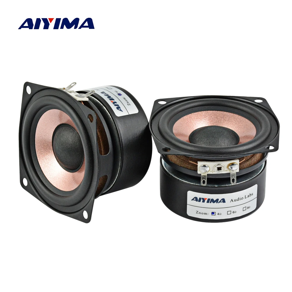 AIYIMA 2Pcs 2.5Inch Audio Speaker 4Ohm 8Ohm HIFI Desktop Full Range