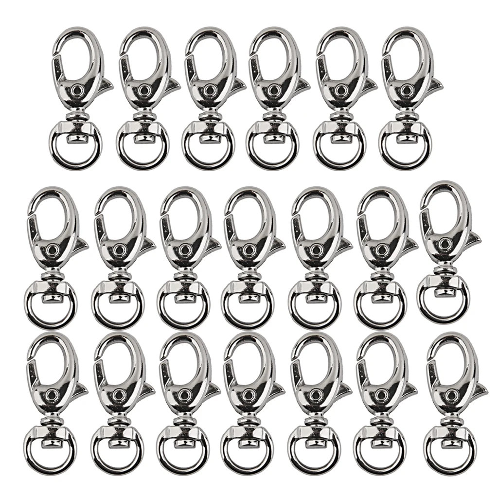 

20x Swivel Trigger Clips Snap Hooks Lobster Clasps Keychain Bag Craft DIY 9mm