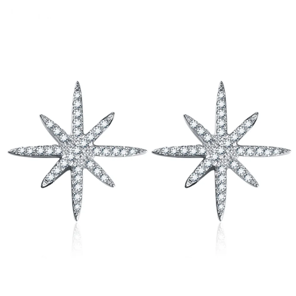 12 стилей 925 пробы серебряные серьги морская звезда цветок серьги для женщин Свадебная вечеринка ювелирные изделия - Окраска металла: ZER010