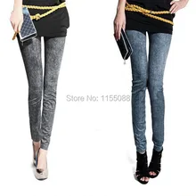 Новые стильные леггинсы для женщин Весна и осень без швов, с принтом снежинки отверстие дышащие и эластичные легинс имитирующие джинсы