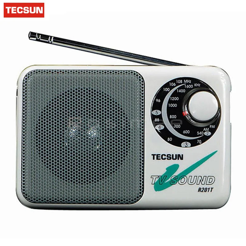 

Original Tecsun R-201T Portable AM FM Radio High Sensitivity Pocket Receiver TV Sound 2-5CH Portable Built-In Speaker R201T Hot