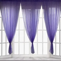 Вуаль окно занавес удлиненная прозрачная драпированная панель сплошной цвет стержень занавеска с карманом для гостиной