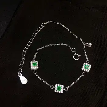 

Fidelity natural 2.5mm emerald Bracelet s925 sterling silver simple fashion fine jewelry for women party natural green gemstone