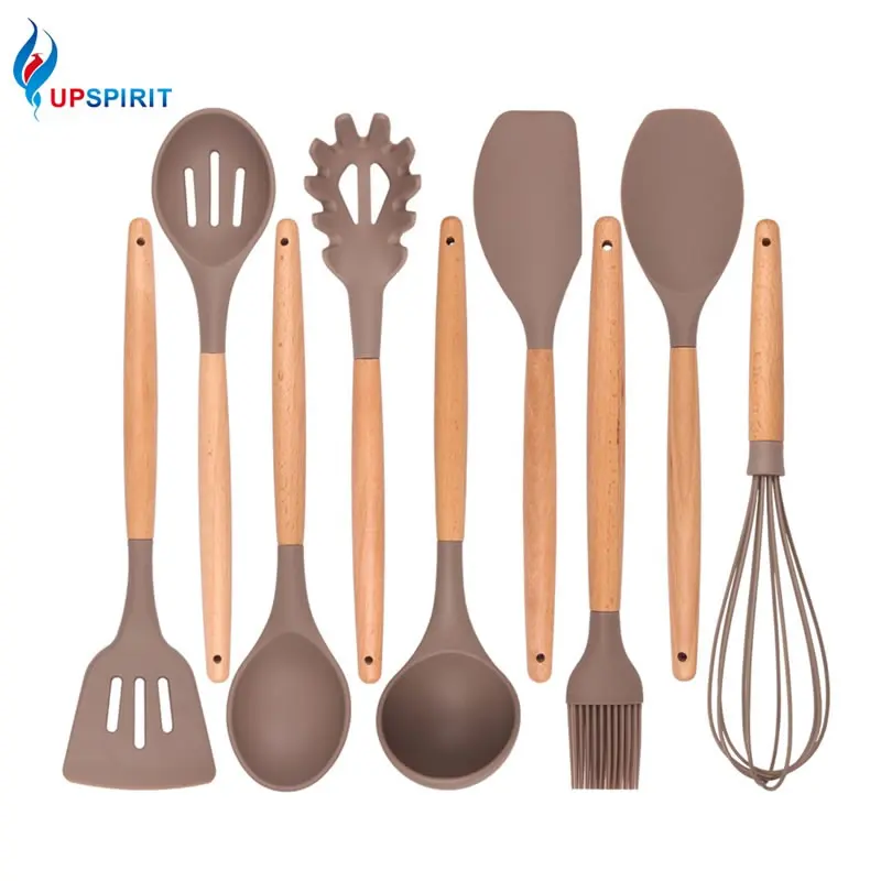 Upspirit 9PCS Silicone Kitchen Utensil Set Heat Resistant Cooking Tools