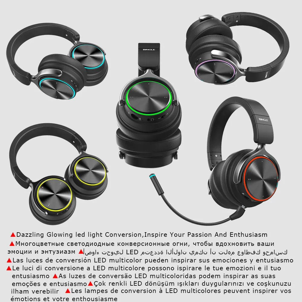 RGB Led съемный микрофон беспроводной Игровые наушники для геймера для ТВ, nintendo Switch, PC, Playstation 4, Xbox One