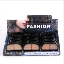MISS ROSE 2 цвета компактная пудра черный прозрачный открытый оконный чехол пластиковый корпус ремонтная емкость скрывающий порошок 24 шт