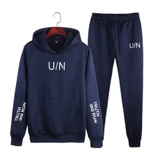 Спортивный костюм для мужчин новинка Весна Осень Спортивная одежда фитнес-Толстовки черные и серые комплекты мужская одежда на каждый день 2 шт. Толстовка+ спортивные штаны