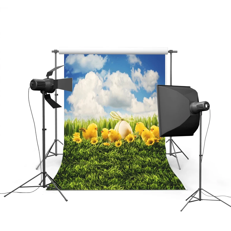 

1.5MX2.2M Easter photography backdrops vinyl cloth background digital printed with muiti-colored eggs and flowers GE-030