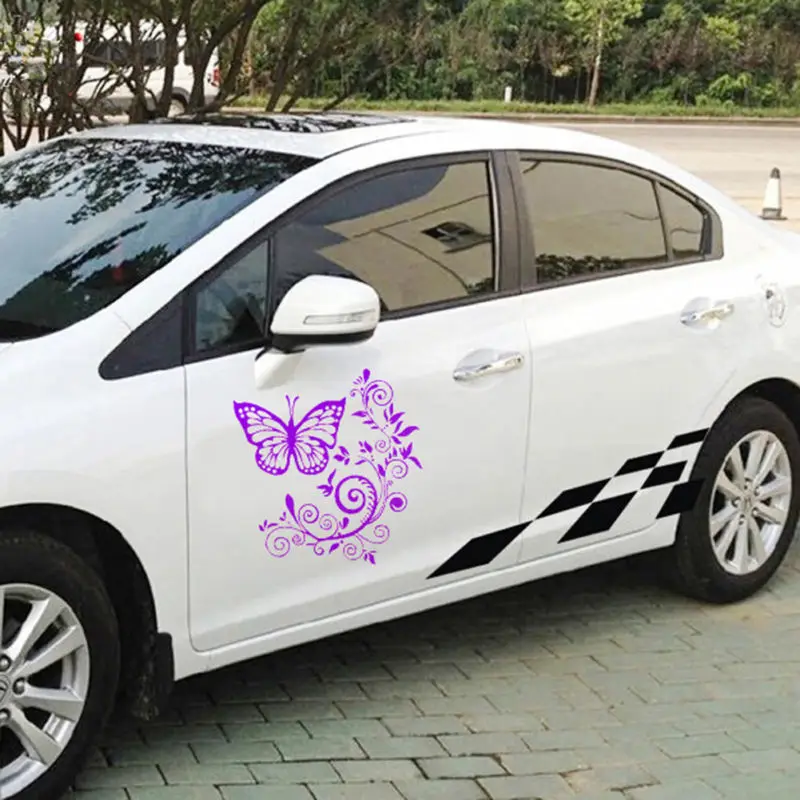 

Beautiful Butterfly And Flower Car Body Window Decal Car Sticker Decoration