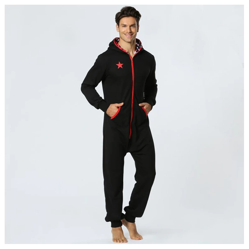 Centuryestar Men Onepiece Pajamas Onesie Sleep Lounge Sleepwear One Piece Pyjamas Male Sleepsuits Hooded Onesie For Adults Men Men S Pajama Sets Aliexpress