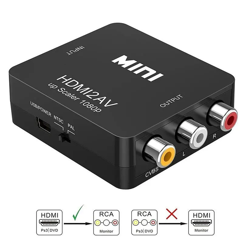 HDMI в AV конвертер коробка RCA адаптер для HDTV TV PS3 PS4 PC DVD Xbox проектор | Электроника