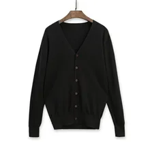 Корейский стиль модный свитер длинный Leeve для мужчин тонкий v-образный вырез модный свитер вязаный однотонный тонкий мужской s дизайнерский свитер