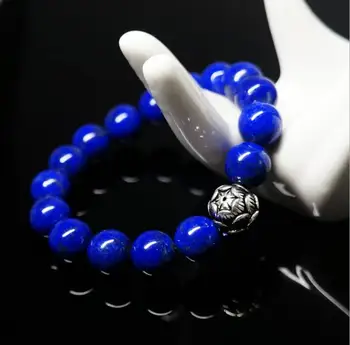 

Afghan lapis lazuli natural not optimized female little white gold bracelet 10mm