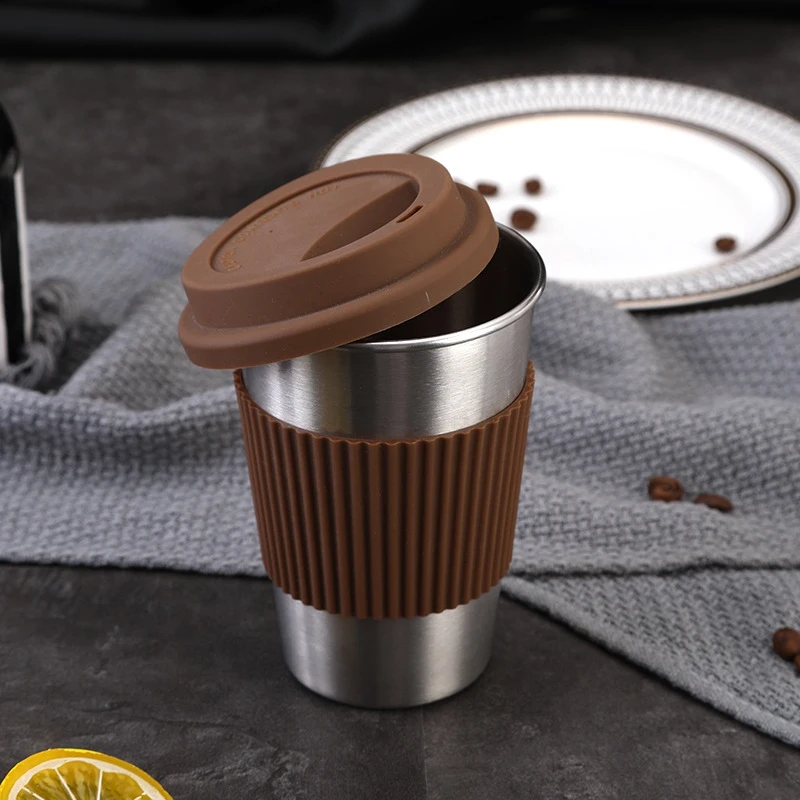 Лучшая 500 мл кофейная кружка для путешествий, креативная кружка с силиконовой крышкой, чашки и кружки из нержавеющей стали для чая, молока, напитков, пивная кружка
