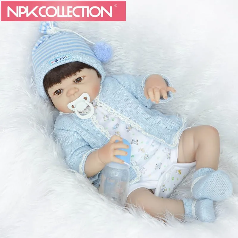 

Silicone Full Body Reborn Dolls 23'' Realistic Handmade Baby Dolls Boy Fashion Kids Toy Waterproof Boneca Model Birthday N72