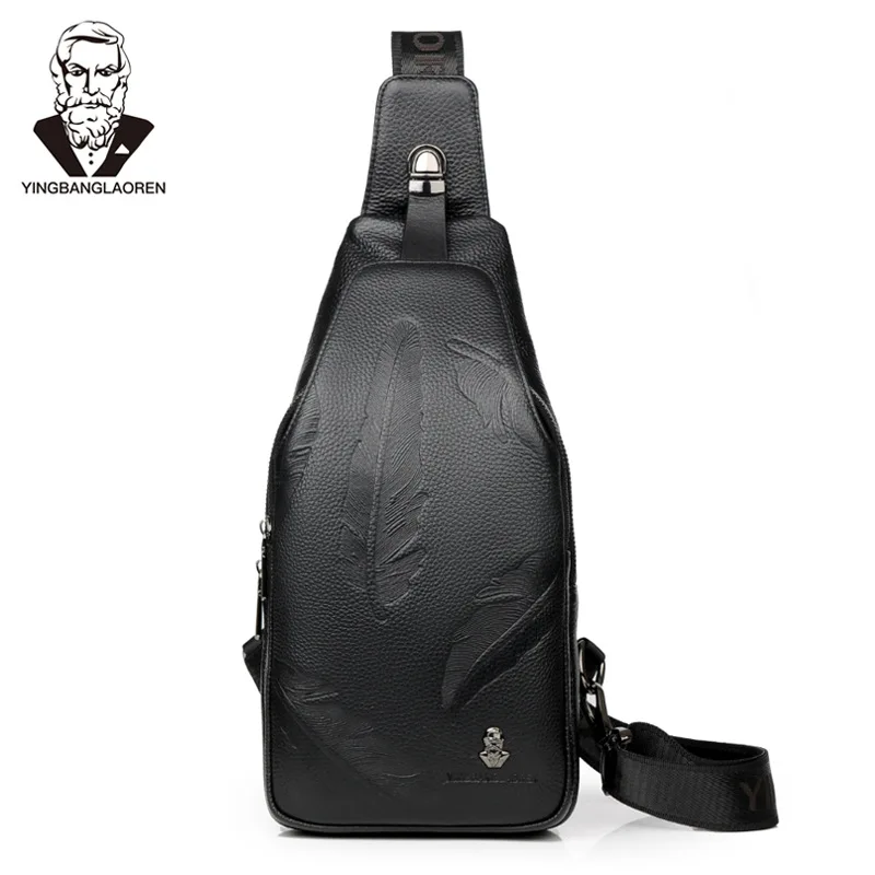 

YINGBANGLAOREN New Arrivals USB Design High Capacity Chest Bag Casual Business Men's Crossbody Pad Waterproof Shoulder Bag