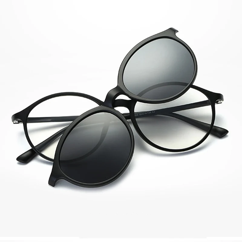 Модные солнцезащитные очки для мужчин и женщин Поляризованные магнитные трендовые прикрепляемые очки для мужчин близорукость оптическая оправа для очков очки s2223