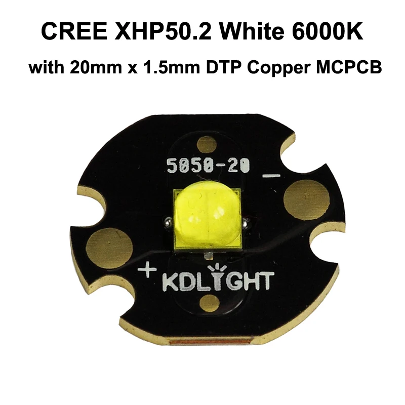 НОВЕЙШЕЕ 3V Cree XHP50.2 K2 2A белый 6000K светодиодный излучатель с 16 мм/20 мм Печатные платы с прямым отводом тепла(DTP Медь MCPCB