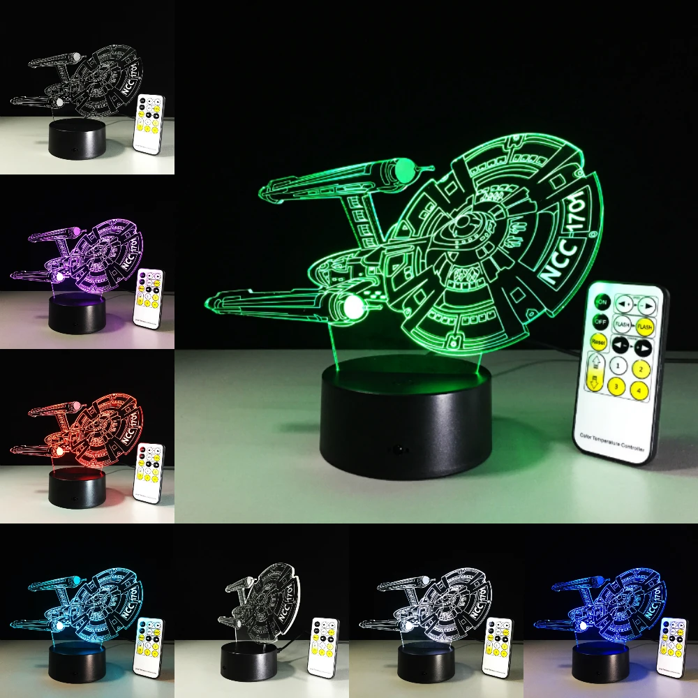 

Star Wars Lamp Star Trek NCC 1701 Ship Boat 3D Lamp LED Novelty Night Light USB Light Glowing Children Gift with Remote Control