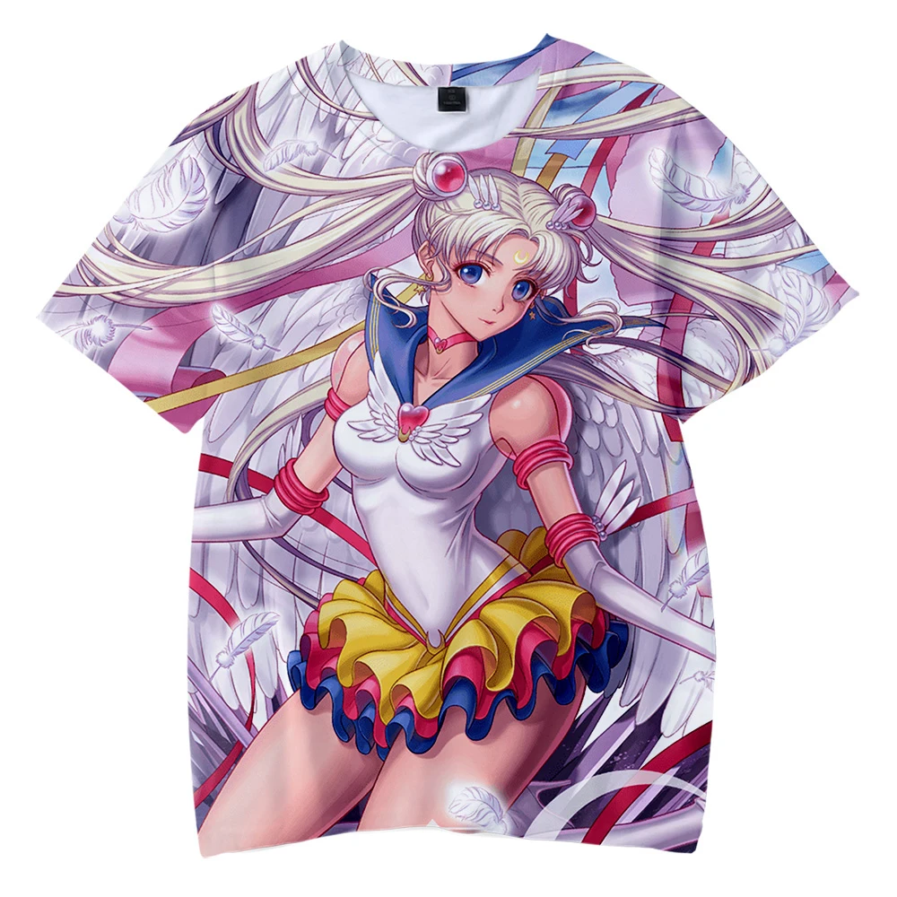 

Lovely Kid's Cute T-Shirt Sailor Moon printed children Casual t shirt Anime Girls/Boys T Shirt children Comfortable Soft Tops
