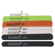 10 peças Em Linha Reta De Madeira Lixa De Unha 180/240 80/100 100/150 120/180 240/320 Madeira Lixa Arquivos de Buffer Manicure Forte Pau Grosso