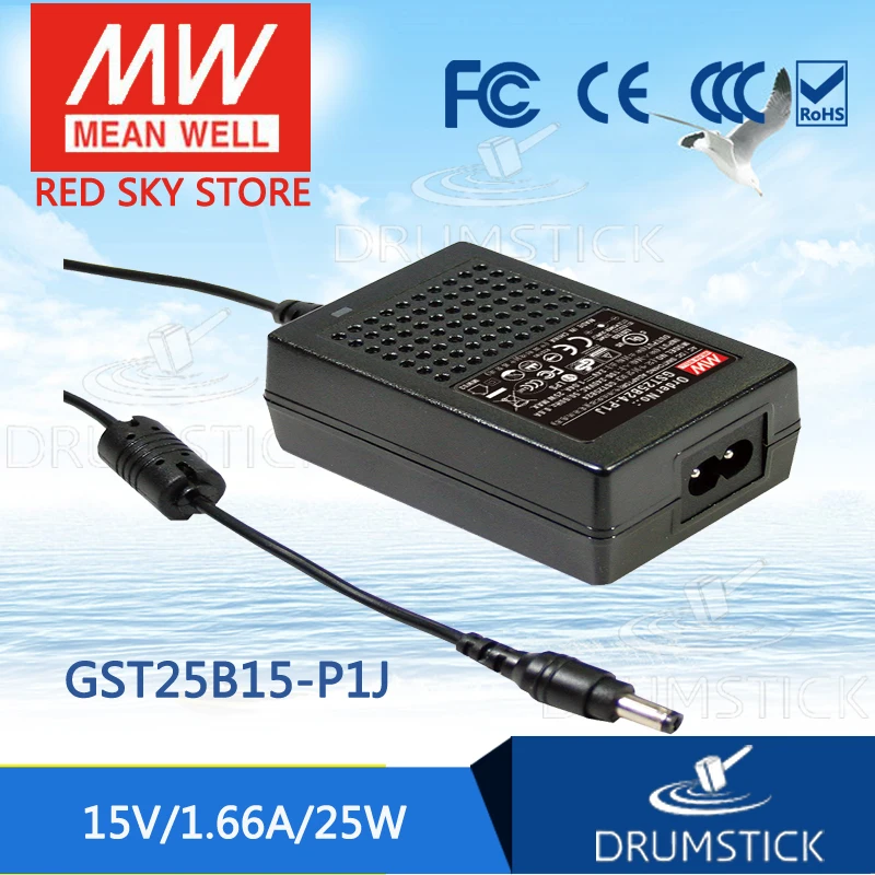 

Selling Hot MEAN WELL GST25B15-P1J 15V 1.66A meanwell GST25B 15V 25W AC-DC High Reliability Industrial Adaptor