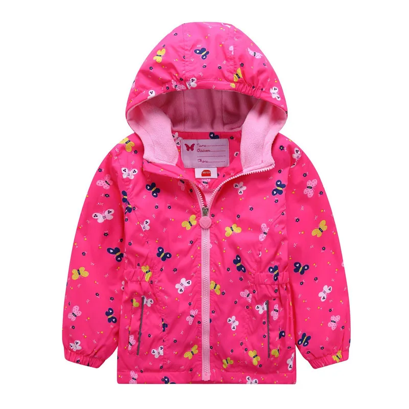 Водонепроницаемая ветрозащитная верхняя одежда для детей; куртки для маленьких девочек; Детское пальто; теплое флисовое пальто с капюшоном для От 3 до 12 лет; сезон зима-осень-весна