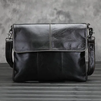

SENDEFN New Messenger Bag Men Genuine Leather Men's shoulder bags male Casual Zipper Crossbody Bags clutch bag for men handbags