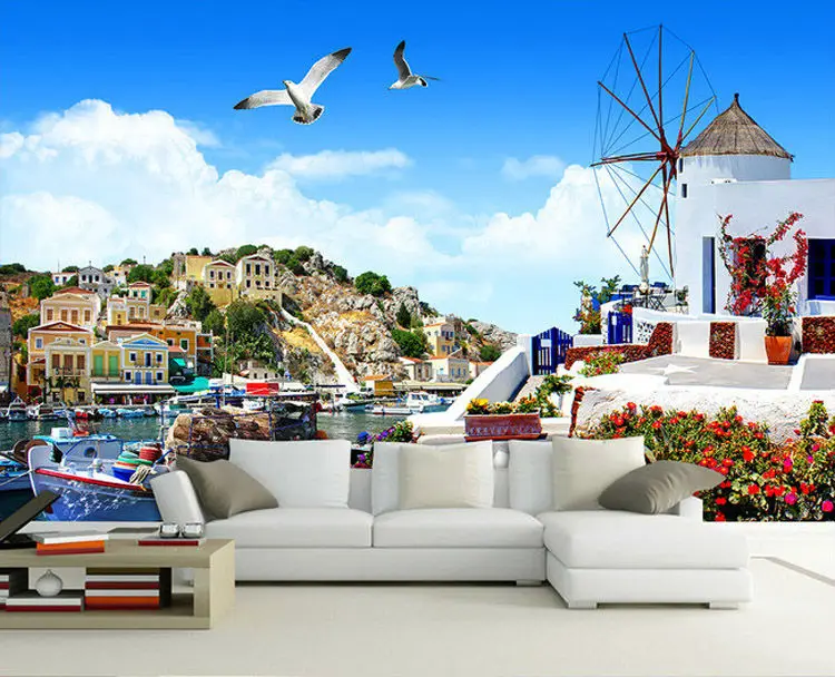 

3D Seascape Wallpaper Venice Mediterranean Photo wallpaper Personalized Custom Wall Murals Kids Room decor Bedroom Home office