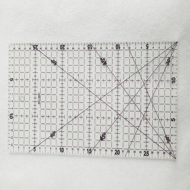 1 шт. 30*15 см Лоскутная линейка стеганые инструменты акриловая прозрачная шкала линейки школьные принадлежности