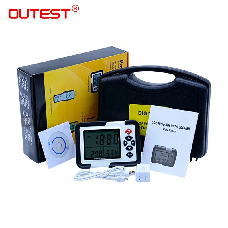HT 2000 Digital CO2 Meter CO2 Monitor Detector Gas Analyzer 9999ppm CO2