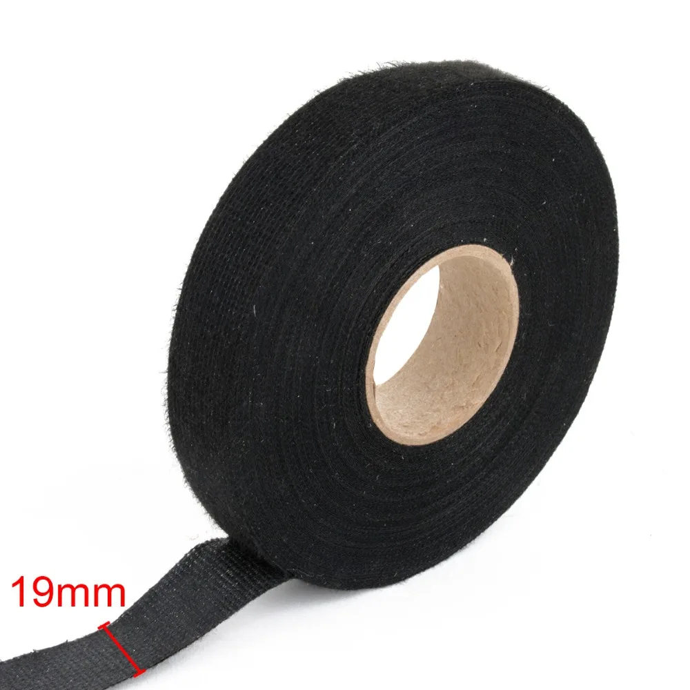 

19mm x 15m Fabric Tape Heat-resistant Wiring Harness Tape Looms Wiring Harness Cloth Fabric Tape Adhesive For Cable Protection