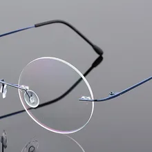Eyesilove новые женские очки из титанового сплава без оправы для близорукости круглые линзы Близорукие Очки очки по рецепту-0,50-6,00