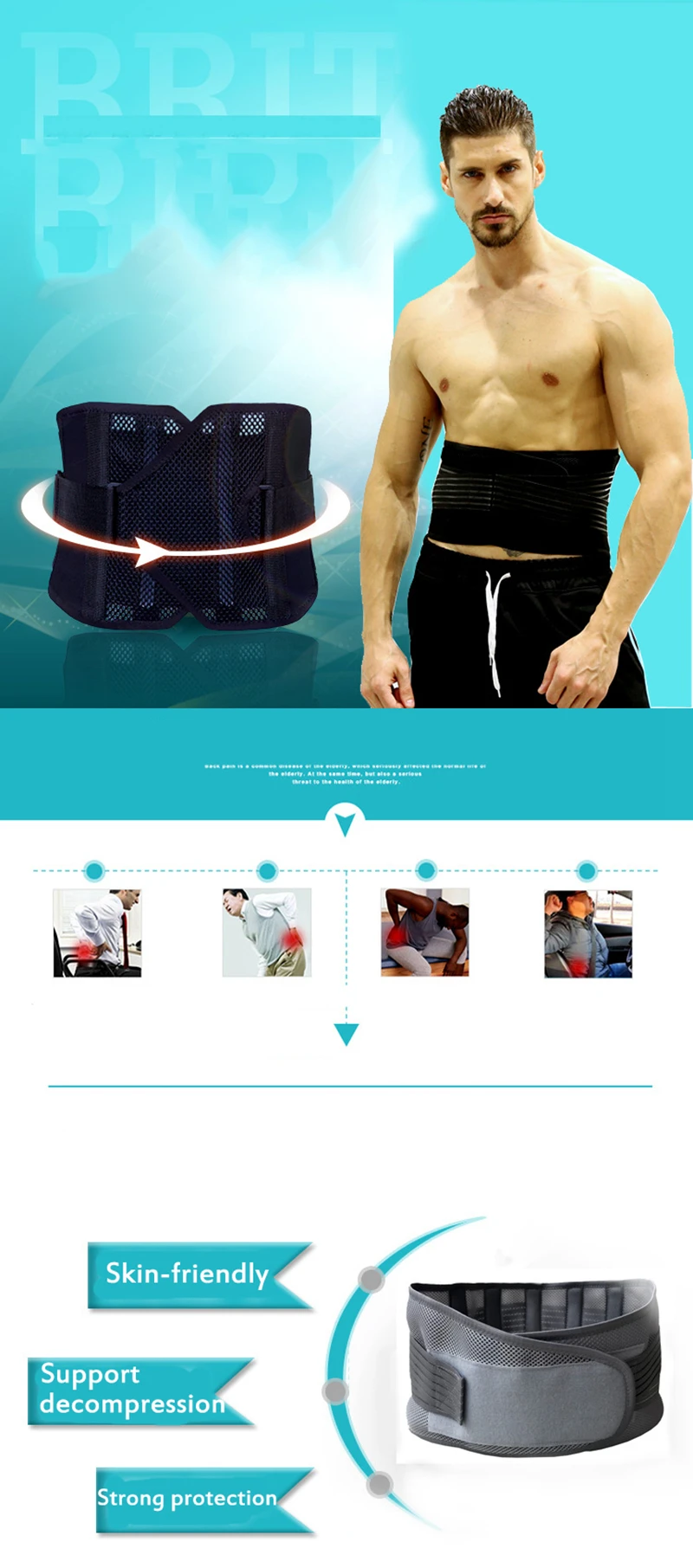 Adjustable Lower Pain Relief Magnetic Therapy Back Waist Support Lumbar Brace Belt Double Pull Strap Gym Sports Accessories (15)