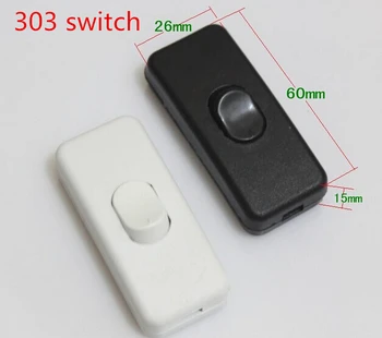 

10pcs/lot, 303 push button switch, power supply cable Circuit midway switch, lamp switch, Universal DIY switch, free shipping