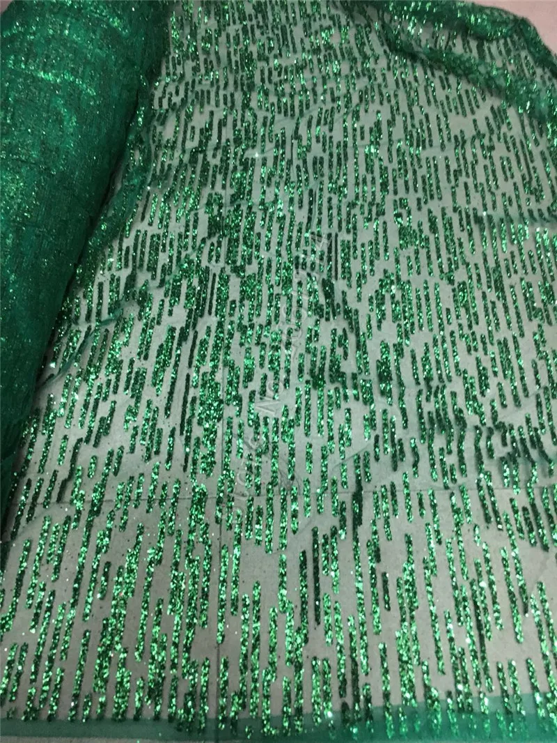 Клееная блестящая кружевная ткань BZL-80106 красивый дизайн Африканский тюль кружевная ткань с блестками африканская французская кружевная ткань зеленый