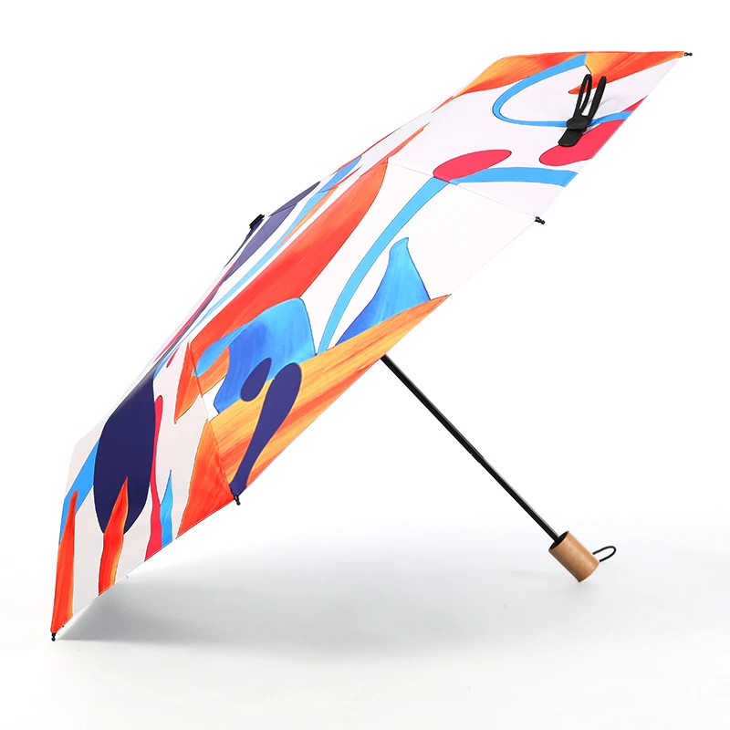 Абстрактное искусство, зонт от солнца, женский, дождевик, складной, защита от солнца, УФ-зонтик, мини, для студентов, виниловый зонтик, дождь, женский, высокое качество, U5U