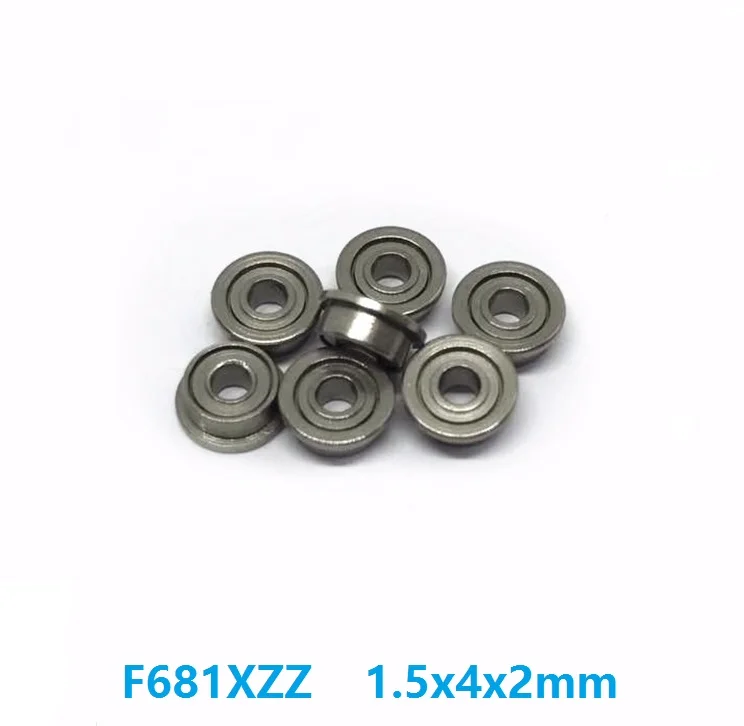 50 шт./100 шт./500 шт. F681XZZ F681X ZZ полный шариковый фланцевый подшипник 1 5x4x2 мм радиальный
