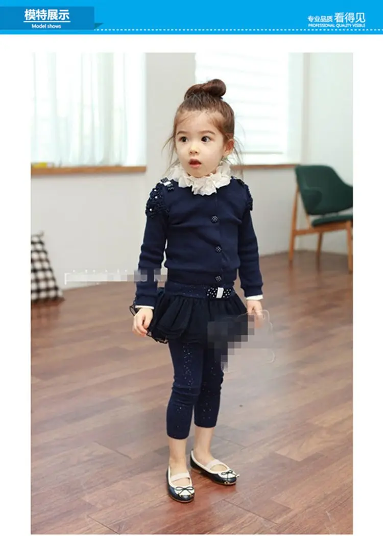 2018 Spring Autumn Fashion Cute Princess Elegant Child Baby Kids Girl Pure Solid Colour O Neck Lace Long Sleeve Cardigan Top (9)