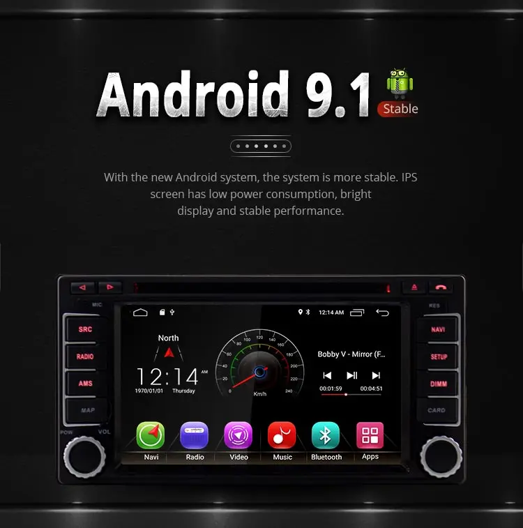 Best LJDA 2 Din Android 9.1 Car DVD Player For Subaru Forester Impreza 2008-2011 Wifi GPS Navi Radio 2G RAM Stereo Audio Multimedia 1