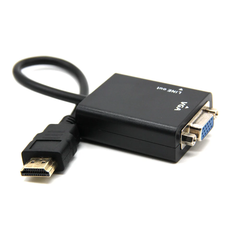 HDMI мужчин и VGA с аудио HDCable конвертер адаптер 1080P цифро-мини HDMI-VGA кабель преобразования для ПК