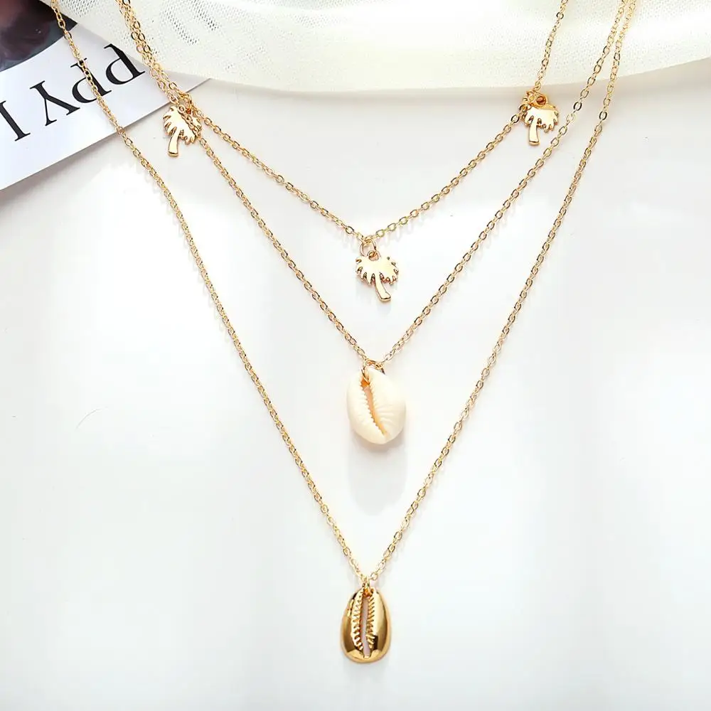 

Yobest 14 Styles Boho Shell Pendant Necklace for Women Long Chain Round Charm Statement Choker 2019 Necklace Wedding Jewelry