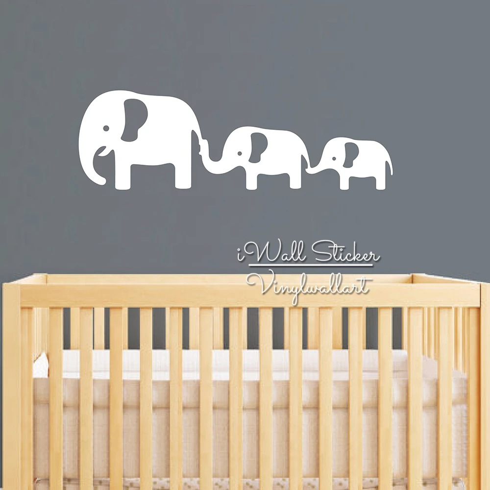 Elephant Wall Sticker Baby Nursery Elephant Family Wall Decal DIY