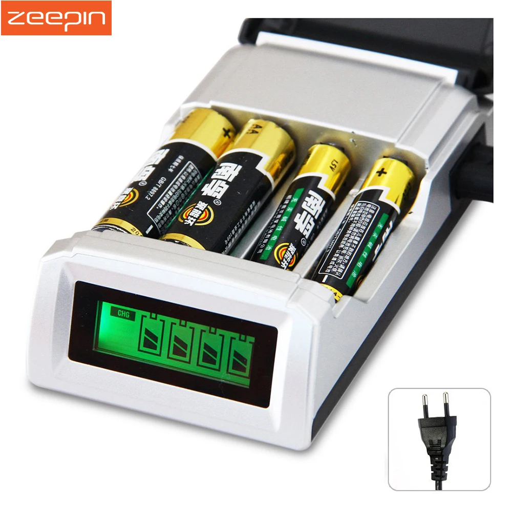 

ZEEPIN NC05 4 independent charging Slots Intelligent chip LCD Charger for 1-4 pieces AA / AAA NiCd NiMh Batteries EU Plug C905W