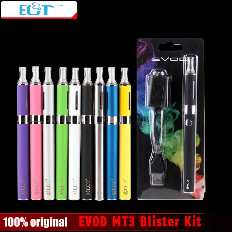 

Original ECT EVOD MT3 Electronic Cigarette starter kits MT3 Atomizer 650,900,1000mah EVOD Battery Ego MT3 EVOD Blister Kits